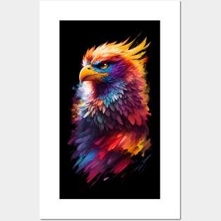 Mythical legendary Phoenix fire bird lots of color lots of red and details gift for fantasy animal lovers Posters and Art